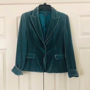 Velvet mint green women's blazer